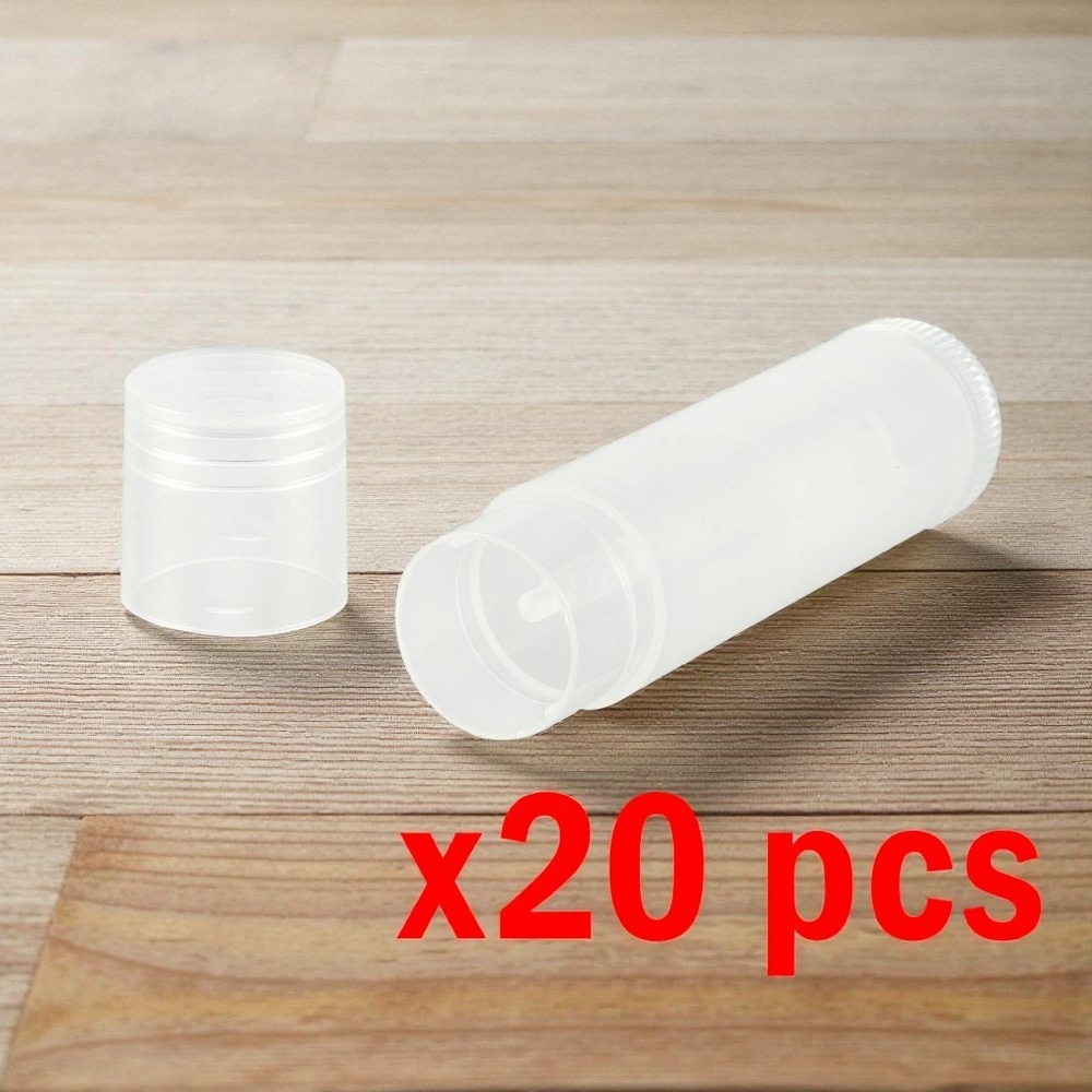 20 Pcs Clear Empty Lip Balm Tubes Twist Up Containers Cosmetic‎ DIY Travel